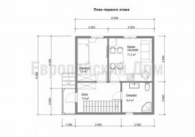 Цлассиц приградски кућиште: 6к6 са полигоналној кровом