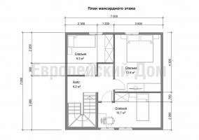 Ретка дрвена кућа 10к8 са три спаваће собе и терасе