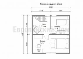 Кућа 6к6 са три простране спаваће собе