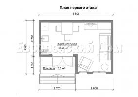 Једноспратна кућа роштиљ 5к4 у модерном стилу